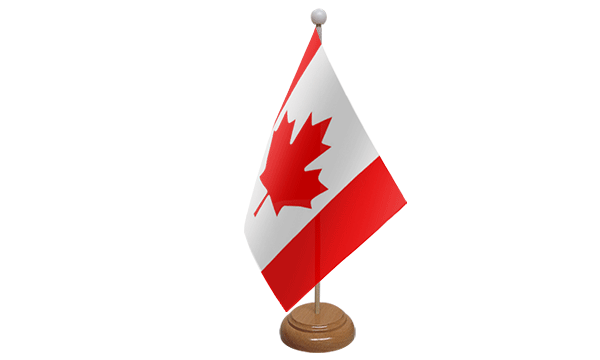 Canada Small Flag with Wooden Stand